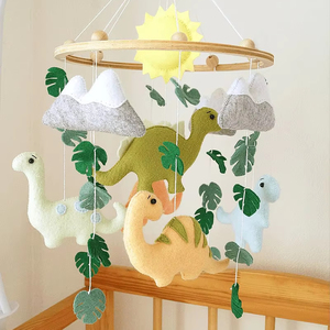 Baby Mobile <strong>Dinosaur</strong> Mobile <strong>Nursery</strong> with Pastel Dino Crib Mobile Hanging Mobile Kit Musical Mobile - Product Image 1