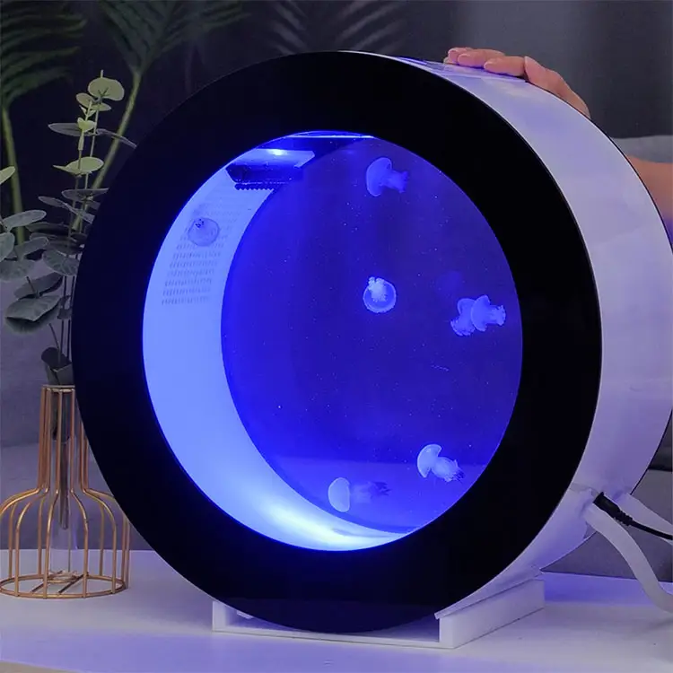 Muhteşem tasarım yuvarlak denizanası akvaryum ekran, renkli denizanası All-in-one balık tankı @