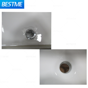 Lavabo en céramique rectangulaire moderne BESME à encastrer pour hôtel, salle de bain, toilettes - Product Image 4