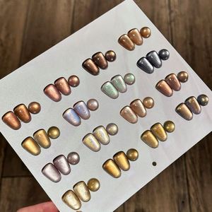 Kit de vernis à ongles gel UV OEM 16 couleurs Garfield Cat avec perles de verre marron <span class=keywords><strong>caramel</strong></span> et design œil de chat 15ml, vernis à ongles gel magnétique - Product Image 1