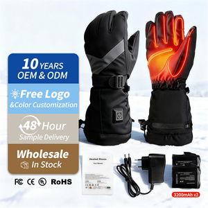 Gants de <span class=keywords><strong>moto</strong></span>, de cyclisme et de ski pour homme AceWarm KS230, imperméables, antidérapants, anti-UV, en nylon, avec batterie électrique USB - Product Image 1