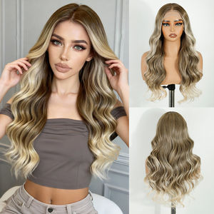 Pelucas Sintéticas con Frente de Encaje HD 13x4, Resistentes al Calor, Fibra Futura, Cabello Sintético sin Llama, Pelucas sin Pegamento con Frente de Encaje HD - Product Image 1