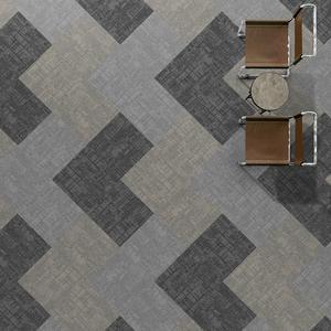 Alfombra Modular Comercial Moderna de Polipropileno con Bucle, Diseño a Rayas, Acolchada, con Base de PVC - Product Image 4