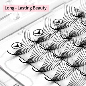 Abonnie C D Curl Collé à la chaleur Longue tige courte Ventilateurs pré-fabriqués Extension de <span class=keywords><strong>cils</strong></span> 6D <span class=keywords><strong>10D</strong></span> 20D 0.05 Base pointue Ventilateurs de volume préfabriqués - Product Image 4