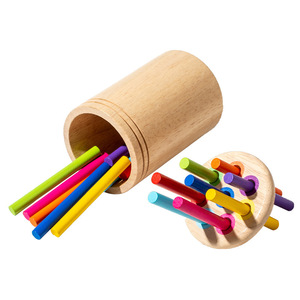 Copas de madera para clasificar colores, juguetes educativos para niños de 3 a 6 años, aprendizaje temprano Montessori, reconocimiento de formas, juego de jardín de infantes - Product Image 5