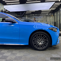 Film d'emballage de carrosserie en PVC, emballage en vinyle, couleur bleu profond brillant, prix de gros