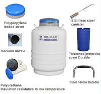 Réservoir d'azote liquide en alliage d'aluminium YDS-30-125 de 30 L de bonne qualité avec une longue durée de vie pour le stockage d'embryons