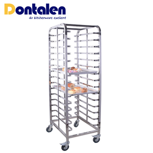 Dontalen Khay <span class=keywords><strong>SS</strong></span> Bằng Thép Không Gỉ 15/16 Tầng Xe Đẩy Lò Nướng Bánh Mì Giá Chảo Nướng Bánh Di Động Xe Đẩy Thực Phẩm Cho Bánh Mì - Product Image 6