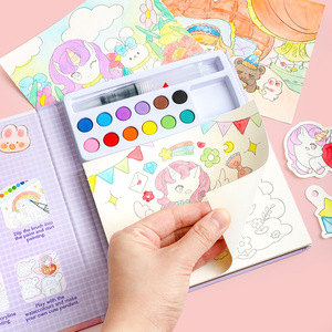 Livre de coloriage à l'eau en gros pour enfants et adultes, mini livre de coloriage mandala personnalisé, ensemble d'art à l'eau en vrac - Product Image 3