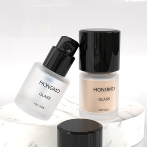 Flacon vide en verre de 20 ml pour fond de teint avec bouchon noir, emballage de maquillage, flacons pompe personnalisés transparents ou givrés pour <span class=keywords><strong>crème</strong></span> cosmétique - Product Image 3