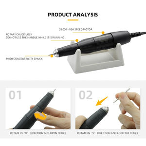 Micromotor 2025 35000RPM 102L pieza de mano taladro de uñas acrílico Dental fuerte laboratorio Micromotor máquina de manicura fuerte 204 - Product Image 3