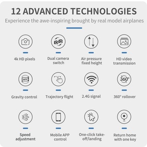 โดรน KY101 รุ่นใหม่ กล้องถ่ายภาพส่งสัญญาณ WIFI โดรน FPV พร้อมระบบควบคุมความสูงด้วยแรงดันอากาศ เครื่องบินสี่แกน สำหรับเด็กเล่น - Product Image 5