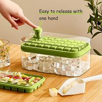 Moule à glaçons en silicone sans BPA, 64 pièces, qualité alimentaire, bac à glaçons en silicone pour whisky avec couvercle
