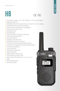 Iradio Hot Sell H8 Dual-Stanby Günstige DMR Kosten günstige Walkie Talkie Long Range DTMF Small Radio - Product Image 2