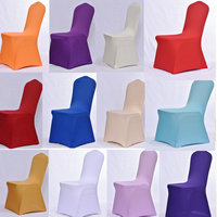 Housses de chaise d'hôtel élastiques épaissies disponibles pour les banquets de mariage. Housses de tabourets blanches disponibles en gros