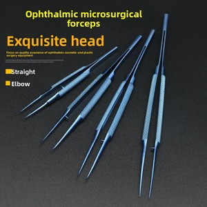 Instrumentos oftálmicos microquirúrgicos de aleación de titanio de 0,15mm con mango <span class=keywords><strong>pinzas</strong></span> curvas rectas atadas con <span class=keywords><strong>alambre</strong></span> <span class=keywords><strong>para</strong></span> cirugía plástica - Product Image 2