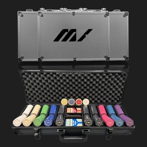 Biểu Tượng Tùy Chỉnh Túi Texas Giữ Poker Set Nhôm Hộp Trường Hợp 300 Chip 500 Chip Xúc Xắc - Product Image 1