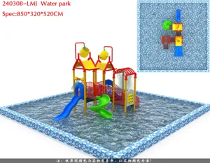 Alışveriş merkezi açık çocuk su oyun evi plastik yüzme havuz kaydırakları satılık