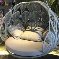 Fauteuil suspendu double moderne pour balcon et salon, style nid d'oiseau, avec cadre en rotin PE pour jardin