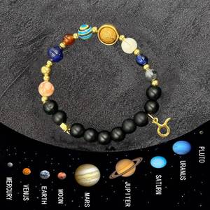 Bracelets personnalisés en pierres naturelles du zodiaque pour couples, bijoux faits à la main avec perles des 12 constellations, cadeau - Product Image 4