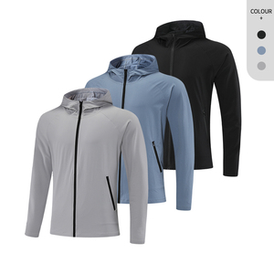 Windproof <strong>Mens</strong> <strong>Light</strong> Weight Hooded Windbreaker <strong>Jacket</strong> Gym Breathable Nylon Spandex <strong>Jackets</strong> for Man Sportswear - Product Image 5