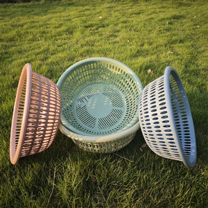 Kitchen Vegetable Washing Basket Large Round Plastic <b>Drainer</b> Fruit Storage Basket Household Use - Product Image 2