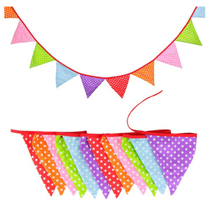 Guirlande <span class=keywords><strong>de</strong></span> fanions triangulaires en tissu <span class=keywords><strong>de</strong></span> coton pour décoration suspendue <span class=keywords><strong>de</strong></span> mariage, anniversaire, <span class=keywords><strong>maison</strong></span> et extérieur - Product Image 4