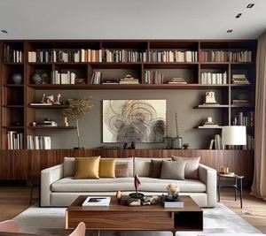 ชั้นวางหนังสือไม้เฟอร์นิเจอร์ในตัวเองหรูหราสำหรับห้องสมุดสำนักงาน - Product Image 5