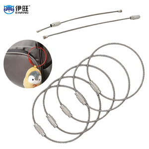 E-WANG Stainless Steel Wire Rope <b>Key</b> Ring Round Fashion Lightweight Metal <b>Key</b> <b>Chain</b> - Product Image 4