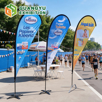Bannière publicitaire imprimée pour restaurant en plein air, publicité commerciale, drapeau de plage en plumes, bannières publicitaires personnalisées