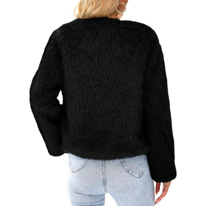 Channel 2026 Abrigos de Piel Sintética para <span class=keywords><strong>Mujer</strong></span>, Chaqueta Corta Abierta con Peluche, Manga Larga, Cálida y Peluda, Ropa de Invierno y Otoño - Product Image 2