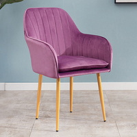 Fauteuil de salon et salle à manger moderne du milieu du siècle, capitonné en velours sherpa, dossier mi-haut, avec fonction inclinable, pieds plaqués or