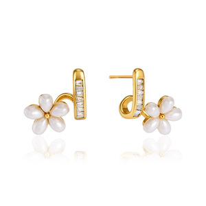Pendientes de <span class=keywords><strong>Perlas</strong></span> de Resina con Circonitas en Tono Dorado y Piedras Lisas Pulimentadas Brillantes para Mujer, Joyería de Uso Diario, Estilo Regalo - Product Image 5