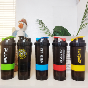 550ML 플라스틱 물병 3 층 단백질 분말 피트니스 체육관 셰이커 병 도매 - Product Image 2