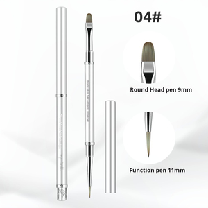 Pinceau à ongles double tête pour nail art, stylo de construction à tête ronde, pinceau à gel de construction, logo personnalisé, pinceau professionnel pour manucure en salon - Product Image 6