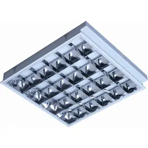 T8 lưới tản nhiệt ánh sáng lịch thi đấu với dây cho LED ống đèn nhà 600x600mm nhôm phản xạ cơ thể màu trắng louver phù hợp văn phòng ánh sáng