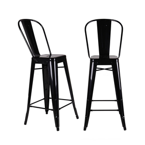 Chaise haute <span class=keywords><strong>de</strong></span> restaurant avec finition moderne brillante blanche, bords arrondis, tabouret <span class=keywords><strong>de</strong></span> <span class=keywords><strong>bar</strong></span> poli et sécurisé - Product Image 1
