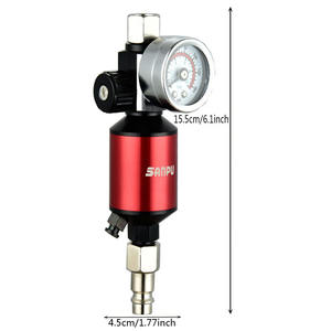 Hochpräziser Aluminium-Luftdruck regler mit Manometer für Spritzpistolen und Druckluft werkzeuge Zubehör und Teile - Product Image 2