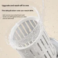 Mini turbine lave-linge/sécheuse tout-en-un, moteur sans balais, écran tactile, rechargeable, portable, pour sous-vêtements et chaussettes
