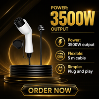 Câble de charge portable pour VE 16A 3500W 2 vitesses, Plug and Play, avec mise à la terre, pour véhicules à énergie nouvelle