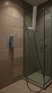 Recessed Shower Set Chrome 150 Cm Hose Stainless Steel Minimalist Bathroom - Product Image 2