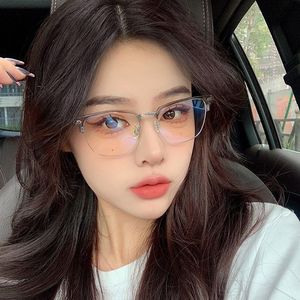 Lunettes demi-cerclées pour femmes, protection contre la lumière bleue, monture en plastique et métal, modèle 806, lunettes optiques - Product Image 3
