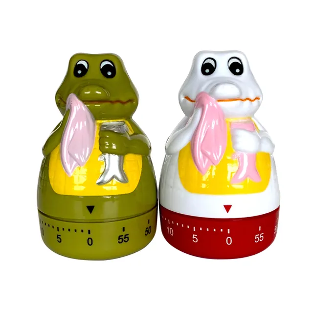 Cute Style Crocodile Shape Mechanical Timer 60 Minutes Countdown Timer Clock for Kitchen