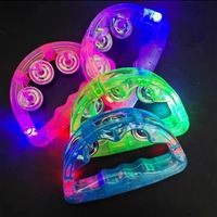 Led Light up Musical Wedding Tambourine Led Rattle 7 Colors Handheld Percussion Instrument Nightclub Supplies for Party Gifts