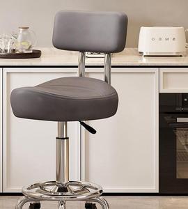 Silla de Salón de Belleza Exclusiva, Silla de Recepción, Taburete Alto con Ruedas Giratorias y Elevación, Taburete para Peluquería - Product Image 6