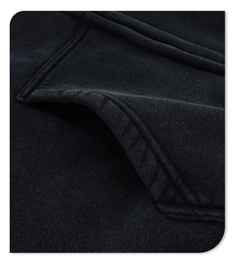 Felpa con Cappuccio Personalizzata con Stampa Scheletro, Stile Gotico Punk Streetwear, Vintage Lavato Nero Oversize per Uomo - Product Image 3