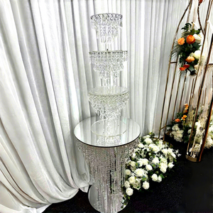 Support à gâteau rond multi-niveaux en cristal pour décoration de fête, mariage, anniversaire, événements - Product Image 1