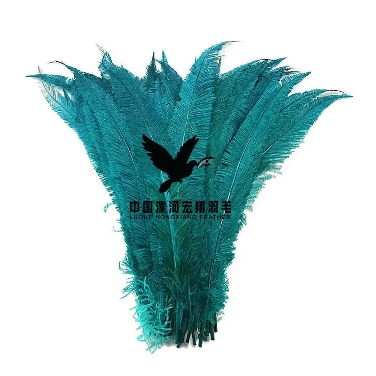 50PCS / LOT Mint Green Ostrich Nandu Trimmed Long Wholesale Feathers Costume for Hats/Craft/Costume/Wedding