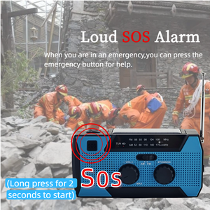 Kit de survie en cas d'ouragan, <span class=keywords><strong>radio</strong></span> météo d'urgence, banque d'alimentation solaire à manivelle 5000mAh avec sirène SOS, <span class=keywords><strong>radio</strong></span> portable pour les tempêtes - Product Image 4