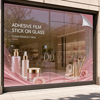 Film LED transparent adhésif pour vitrine de magasin de beauté, affichage publicitaire sur vitrine